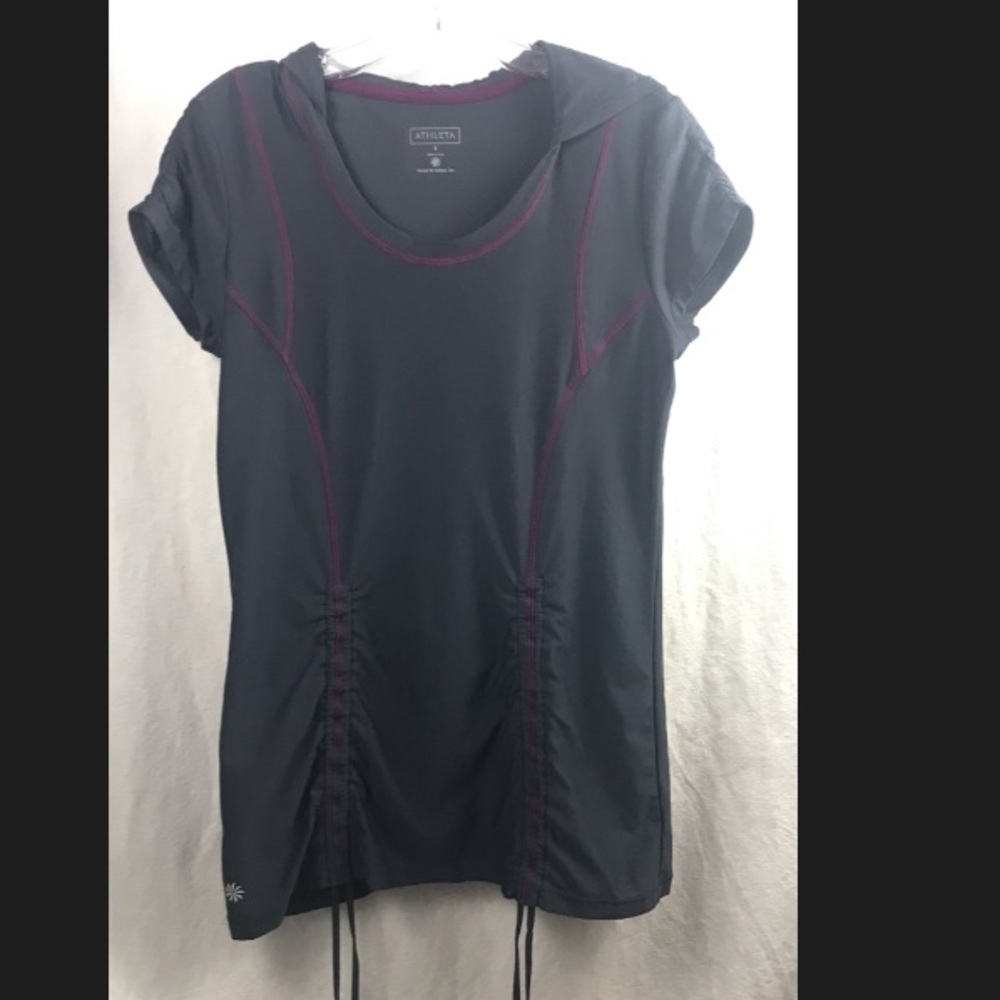 Athleta Short Sleeve Workout Top Womens M Gray